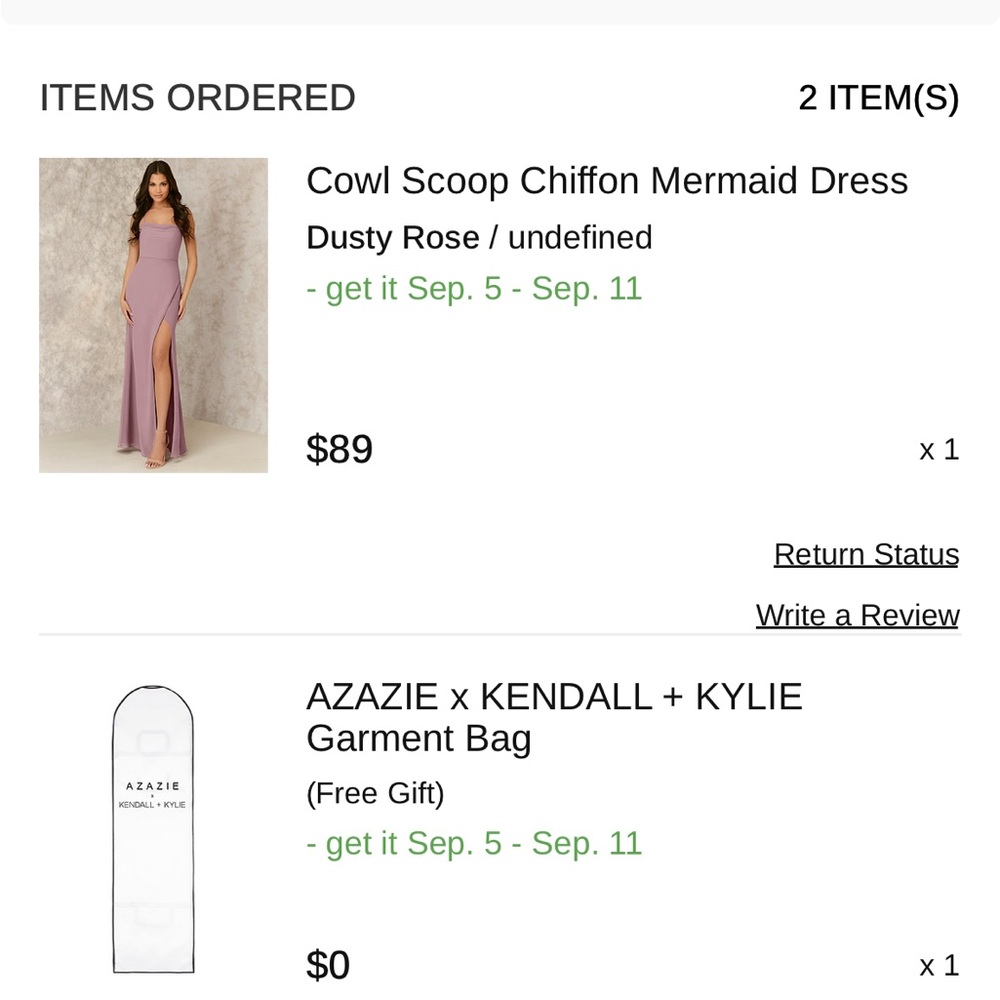 Azazie Cowl Neck Chiffon Dress